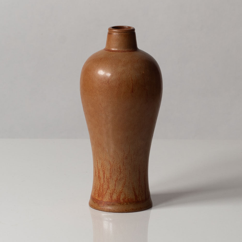 Gunnar Nylund for Rörstrand, Sweden, stoneware vase with reddish brown glaze K2012