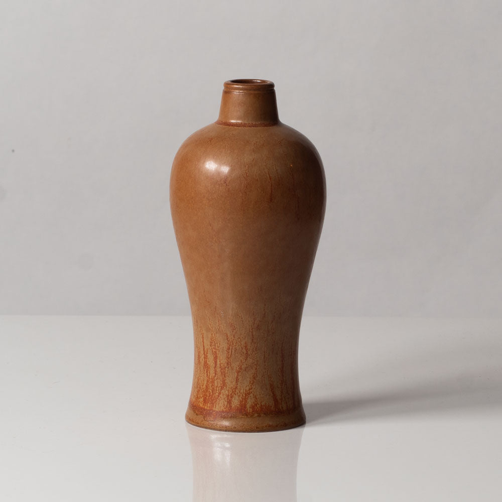 Gunnar Nylund for Rörstrand, Sweden, stoneware vase with reddish brown glaze K2012