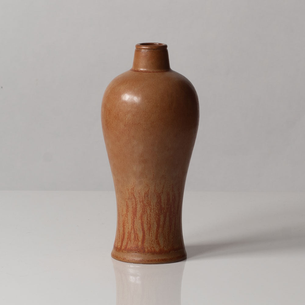 Gunnar Nylund for Rörstrand, Sweden, stoneware vase with reddish brown glaze K2012
