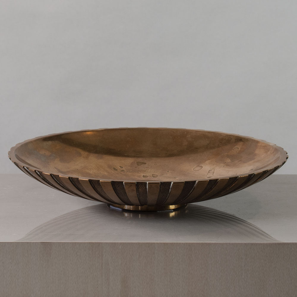 Tinos, Denmark, bronze fluted shallow bowl J1447