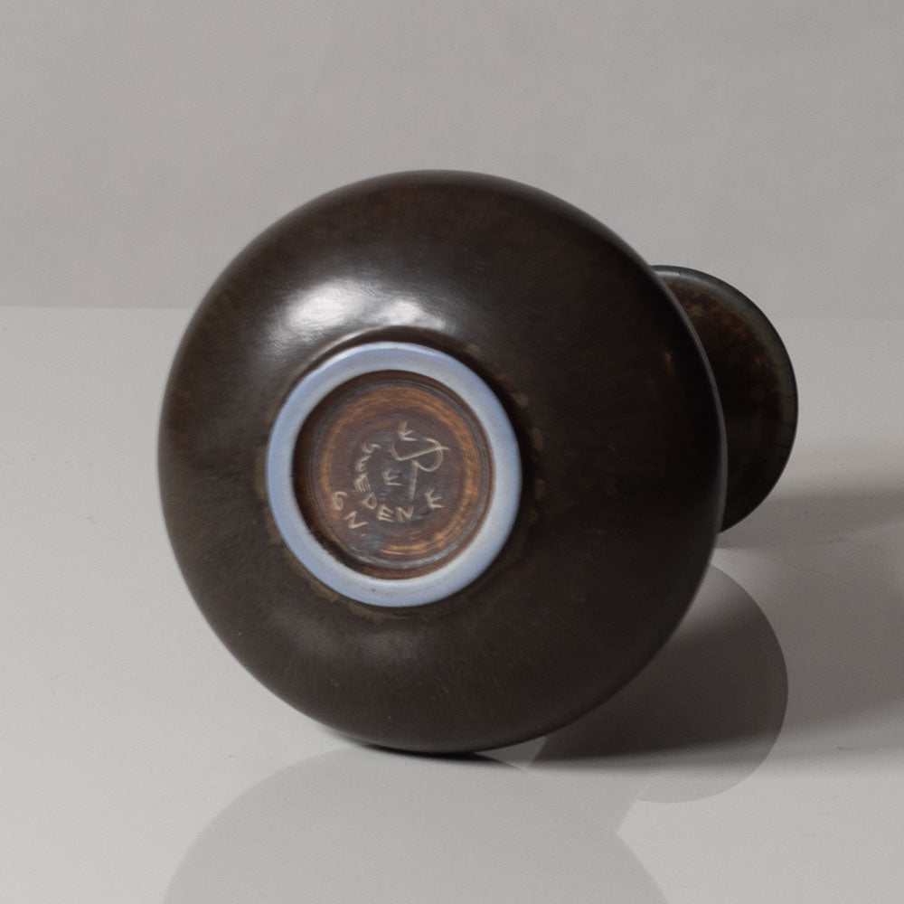 Gunnar Nylund for Rorstrand, Sweden, stoneware vase withe dark brown glaze J1199