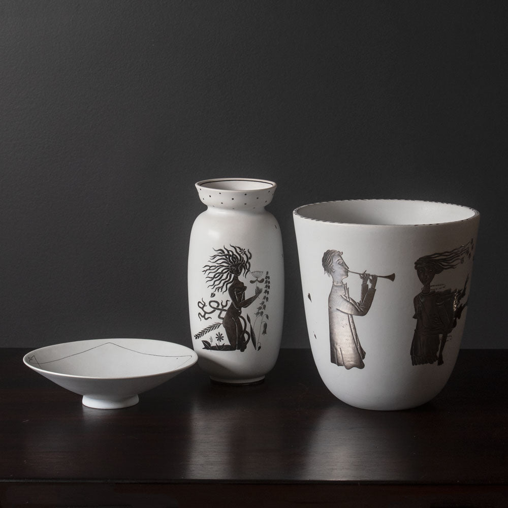 Three "Grazia" items by Stig Lindberg for Gustavsberg