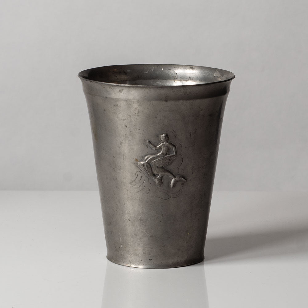 Just Andersen, Denmark, vase in pewter with mermaid motif J1036