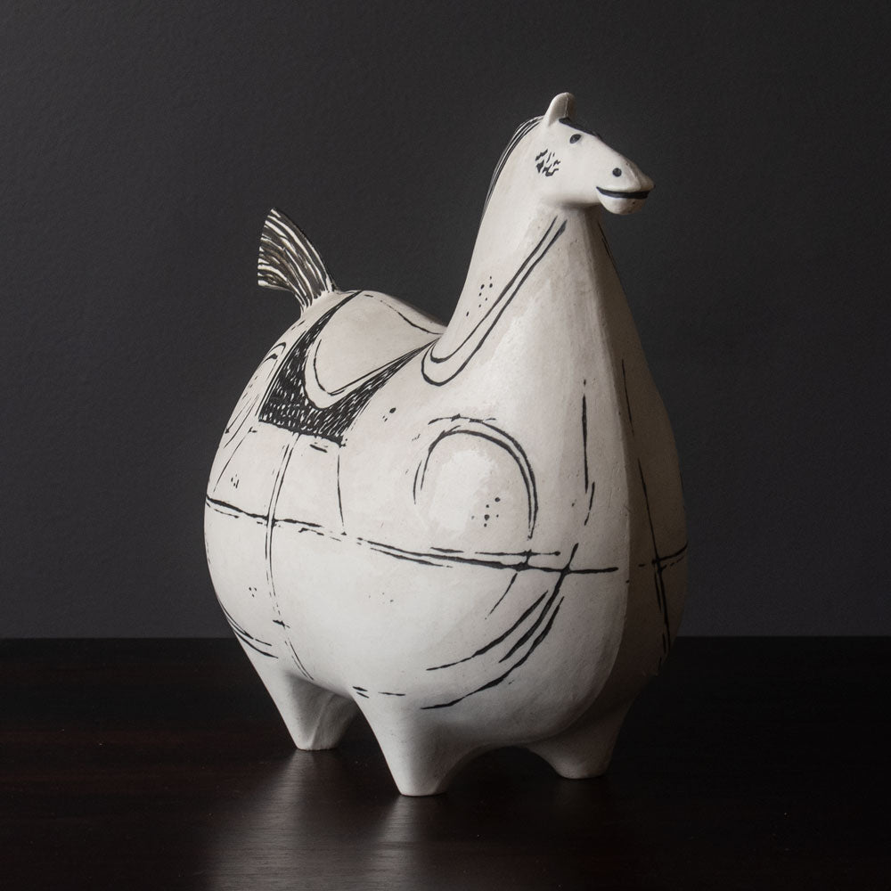 Stig Lindberg for Gustavsberg, Sweden, large stoneware horse with hand painted decoration G9506