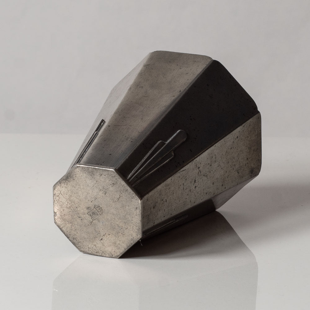 CG Hallberg, Sweden, pewter art deco vase L3367