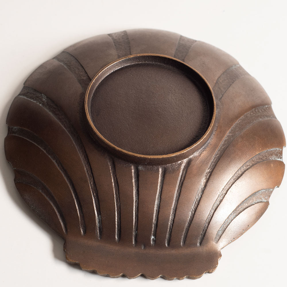 Niels Dam Ravn for Nordisk Malm, Denmark, bronzed fluted scallop bowl, small M5640
