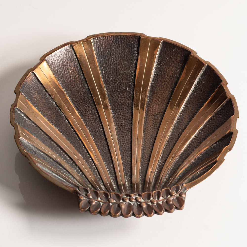 Niels Dam Ravn for Nordisk Malm, Denmark, bronzed fluted scallop bowl, large M5639