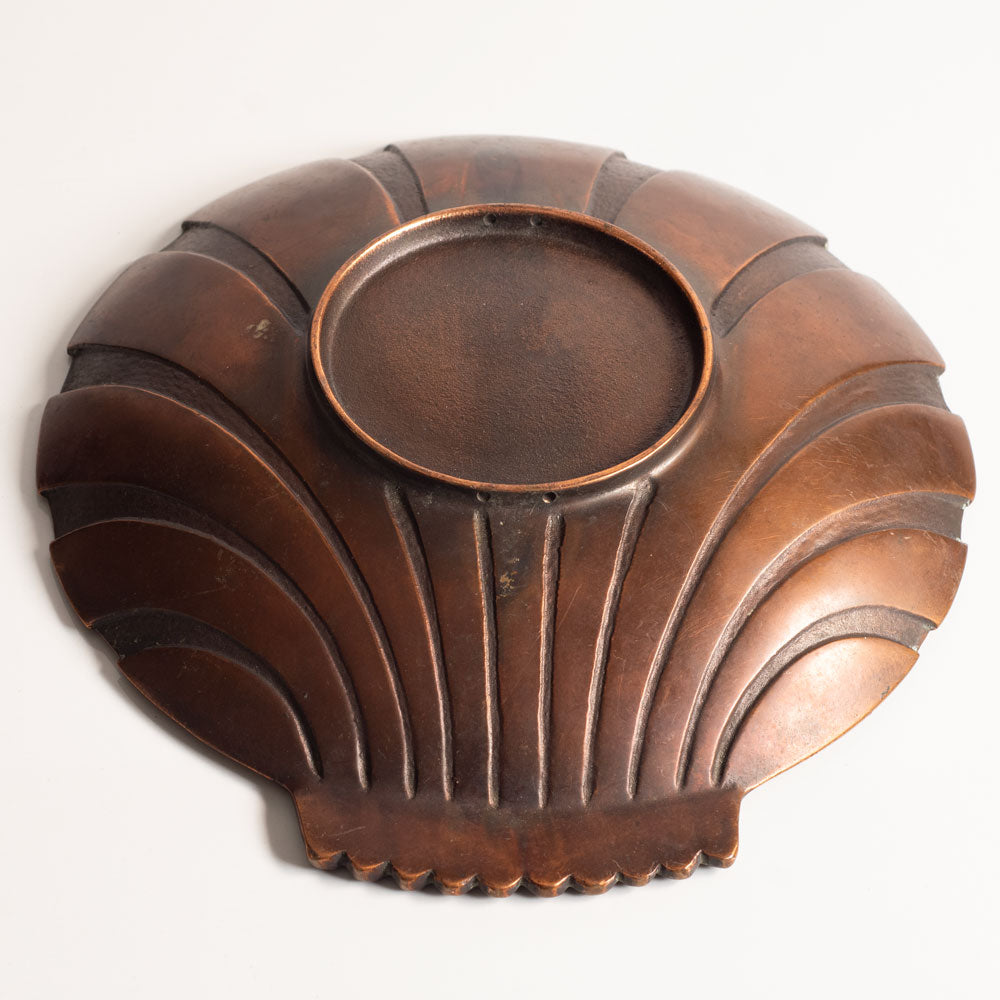Niels Dam Ravn for Nordisk Malm, Denmark, bronzed fluted scallop bowl, large M5639