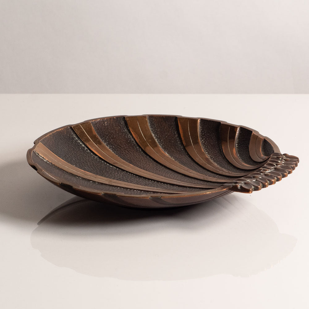 Niels Dam Ravn for Nordisk Malm, Denmark, bronzed fluted scallop bowl, large M5639