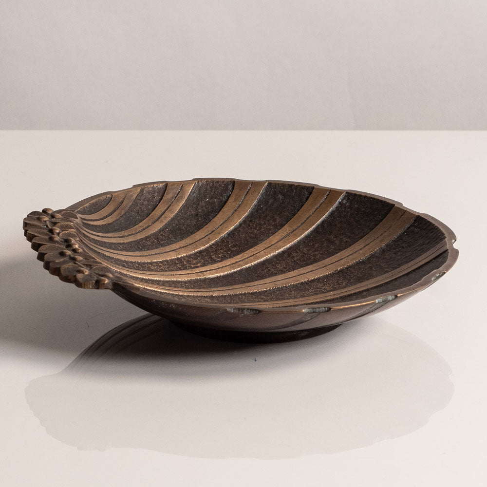 Niels Dam Ravn for Nordisk Malm, Denmark, bronzed fluted scallop bowl, small M5640