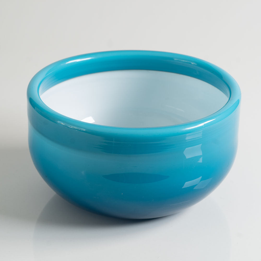 Michael Bang for Holmegaard, Denmark, Blue glass Palet bowl M5661
