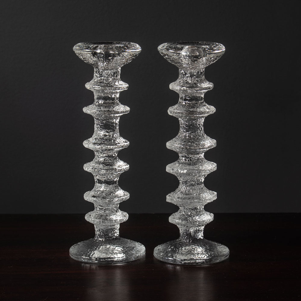 Three  Pairs of Glass "Festivo" candlesticks by Timo Sarpaneva for Iittala