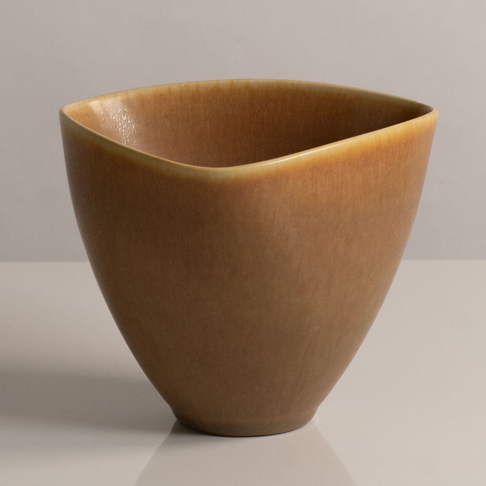 Per Linnemann-Schmidt at Palshus, Denmark, stoneware vase with pale golden brown glaze L3565