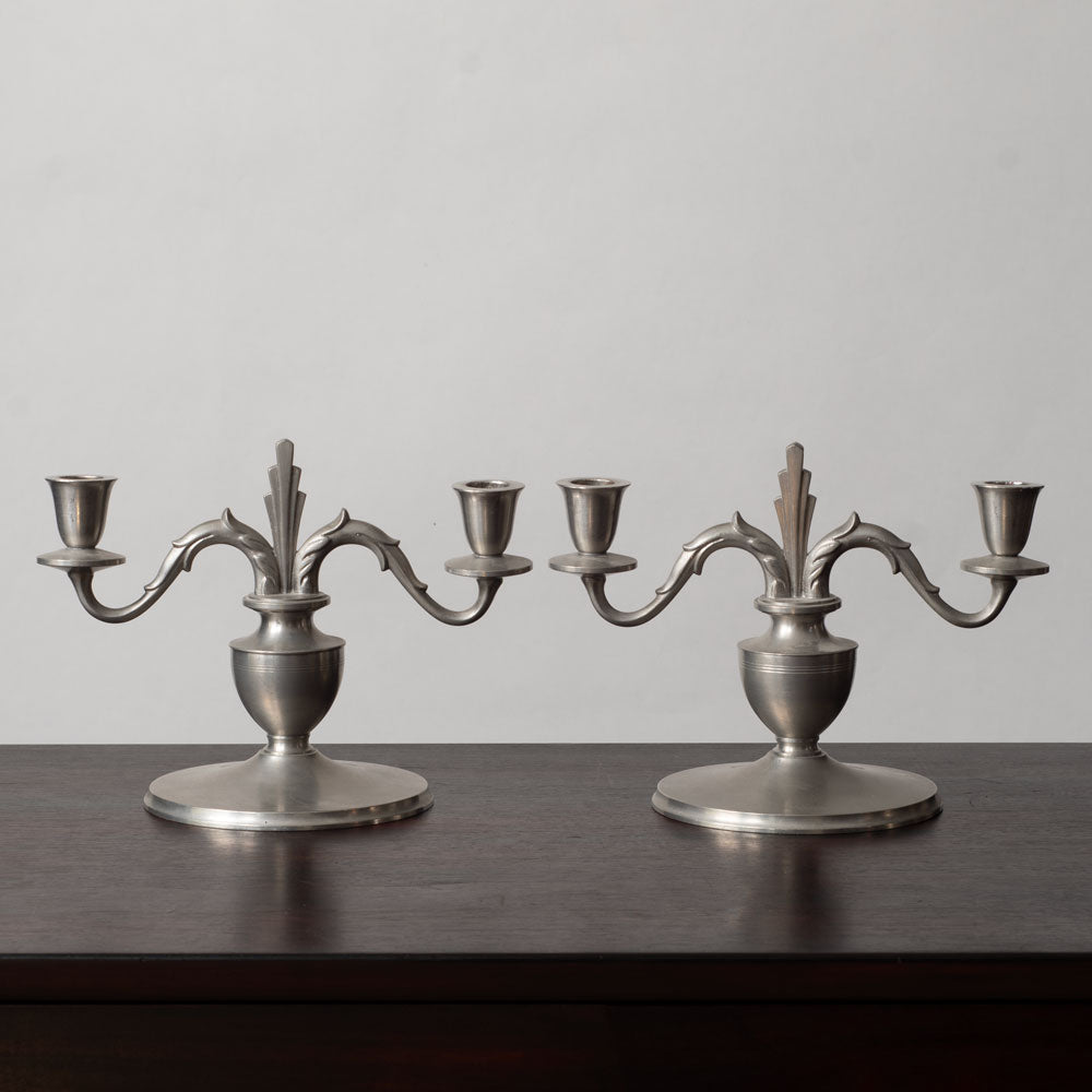 GAB Tenn, Sweden, pair of art deco candelabras L3448