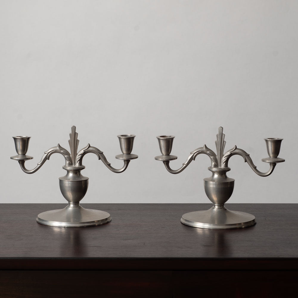 GAB Tenn, Sweden, pair of art deco candelabras L3448