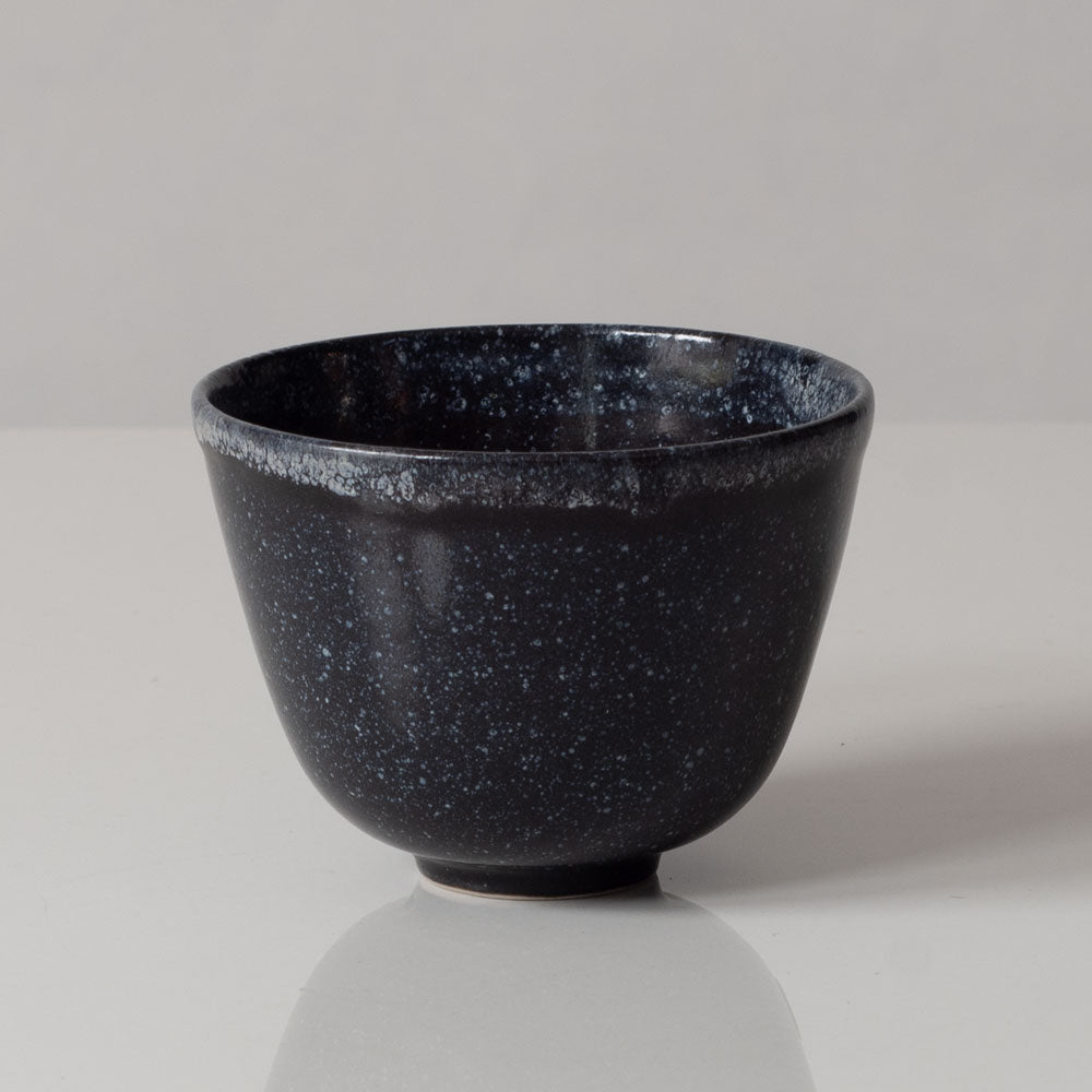 Erich and Ingrid Triller for Tobo, Sweden, unique stoneware bowl with dark blue glaze L3404