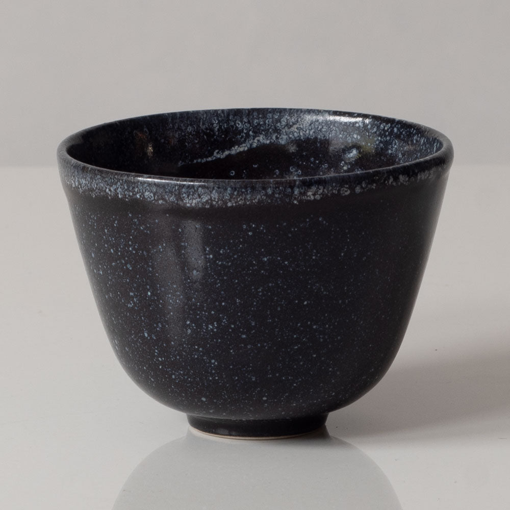 Erich and Ingrid Triller for Tobo, Sweden, unique stoneware bowl with dark blue glaze L3404