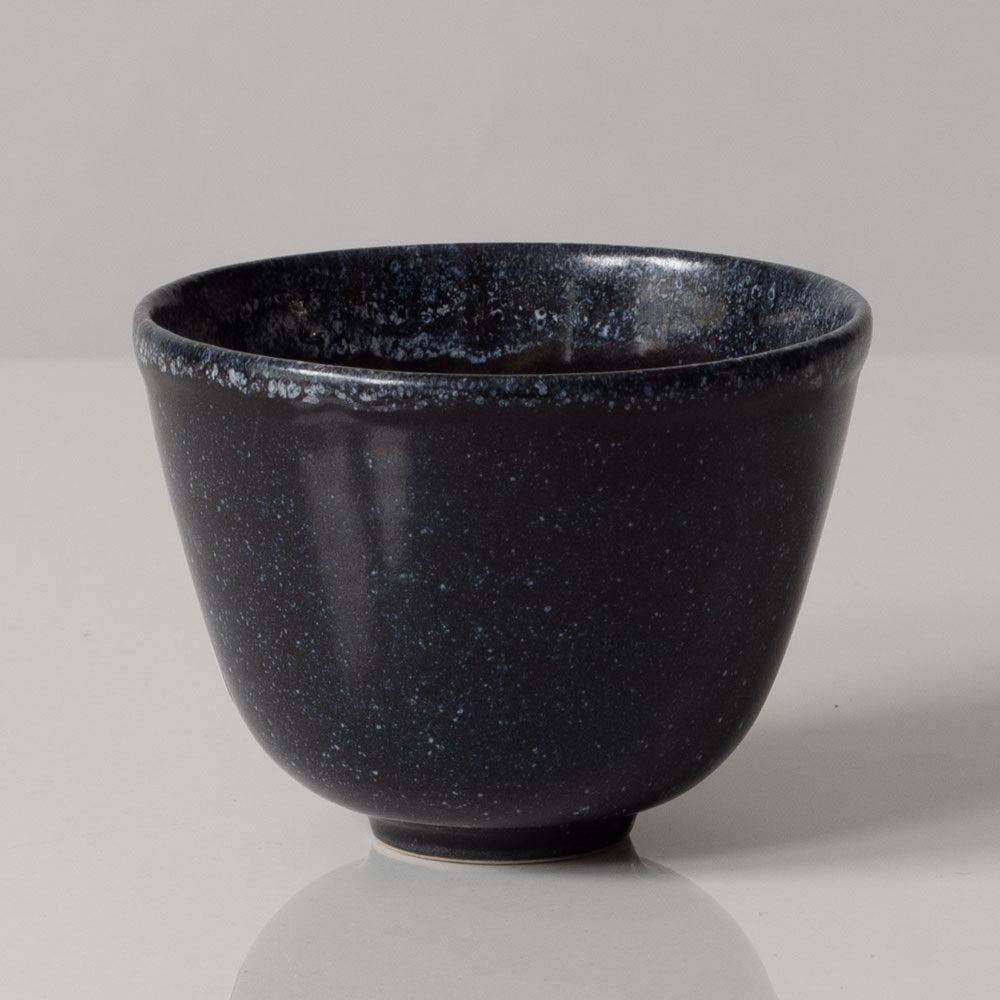 Erich and Ingrid Triller for Tobo, Sweden, unique stoneware bowl with dark blue glaze L3404