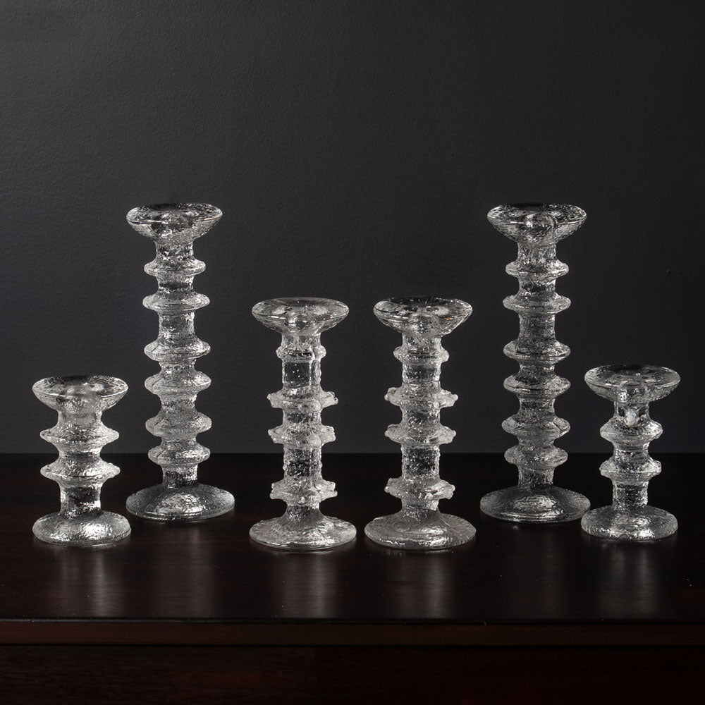 Three  Pairs of Glass "Festivo" candlesticks by Timo Sarpaneva for Iittala