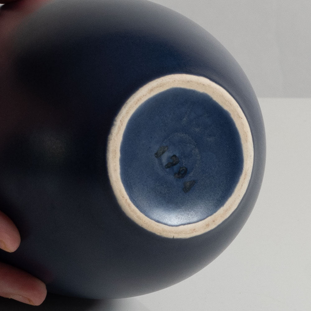 Bo Fajans, Sweden, stoneware vase with matte blue glaze M5617