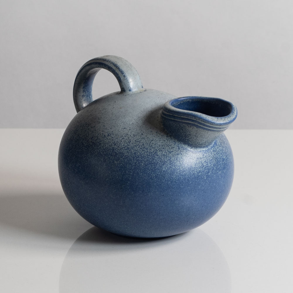 Gunnar Nylund for Rörstrand, Sweden, round stoneware jug with blue glaze M5664