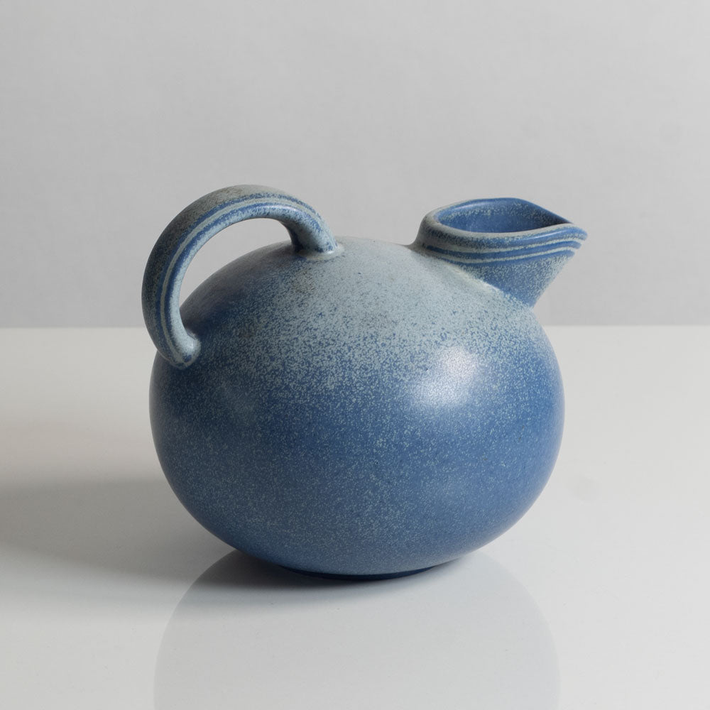 Gunnar Nylund for Rörstrand, Sweden, round stoneware jug with blue glaze M5664