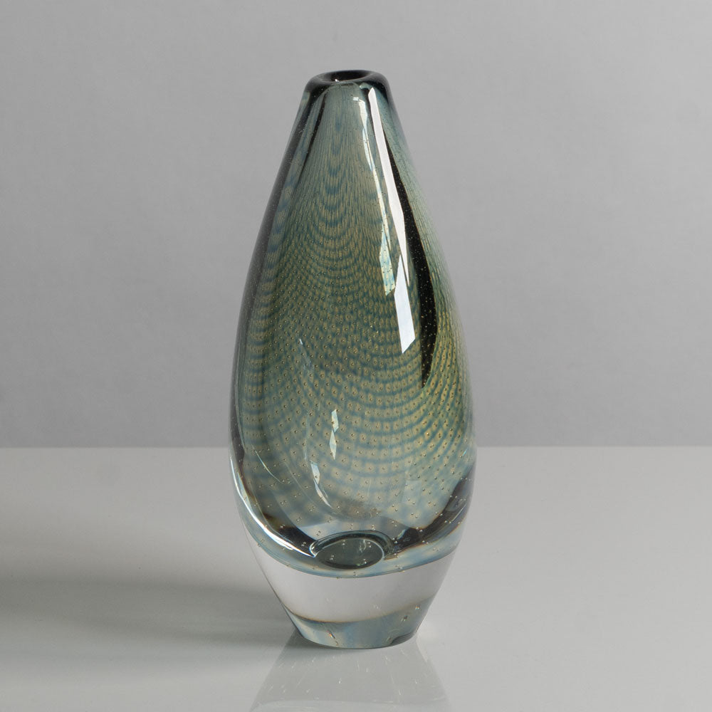 Sven Palmquist for Orrefors, "Kraka" vase in clear, blue and amber glass M5663