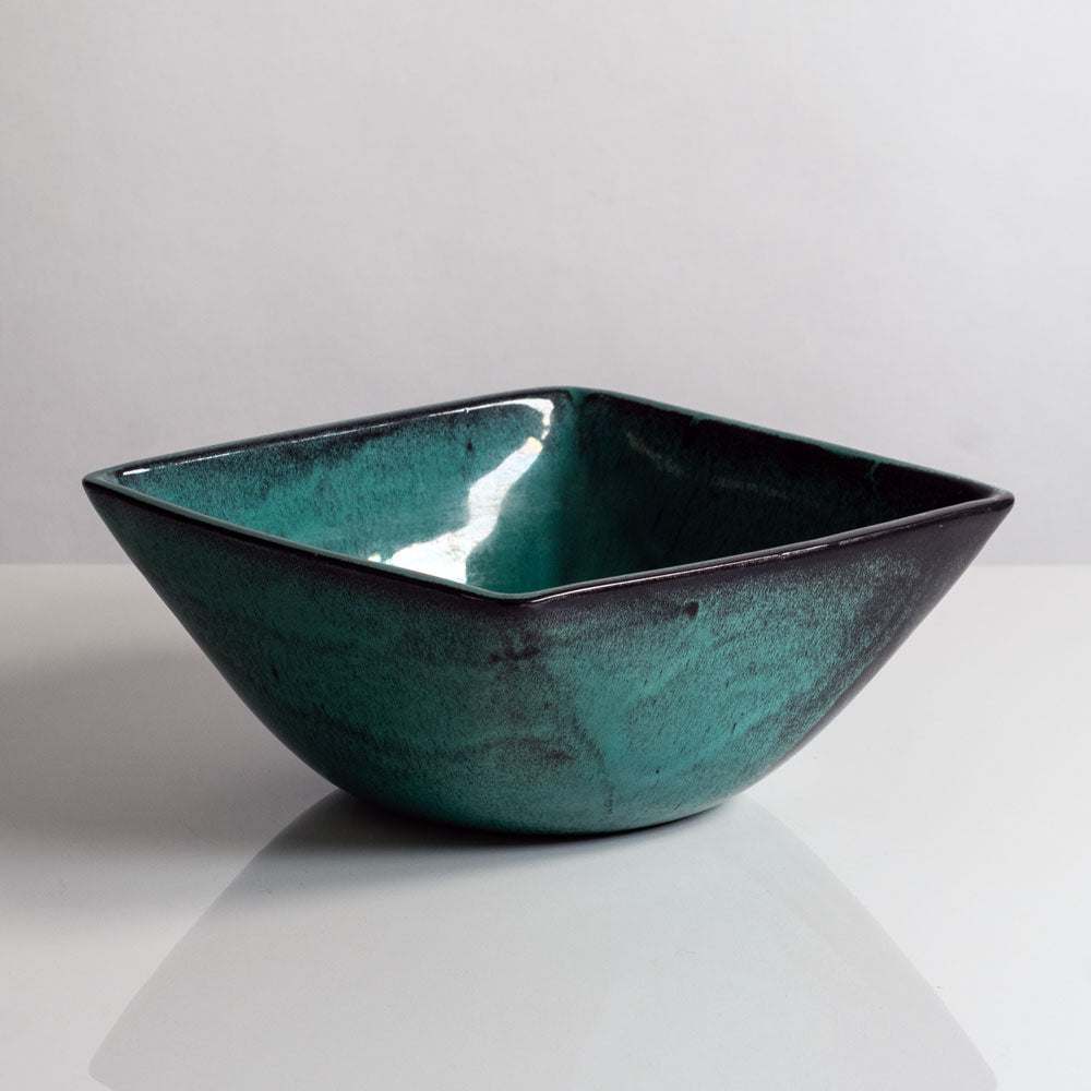 Nils Kahler for Kähler Keramik, Denmark, earthenware bowl with black and green glaze M5575