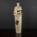 Ingeborg and Bruno Asshoff, Germany, unique tall stoneware vase with glossy brown and white glaze J1500
