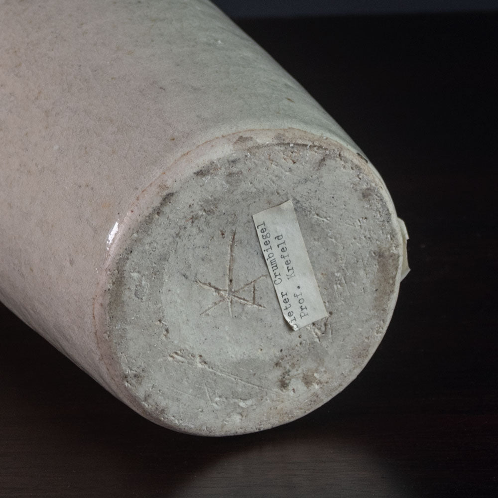 Ingeborg and Bruno Asshoff, Germany, unique tall stoneware vase with glossy brown and white glaze J1500