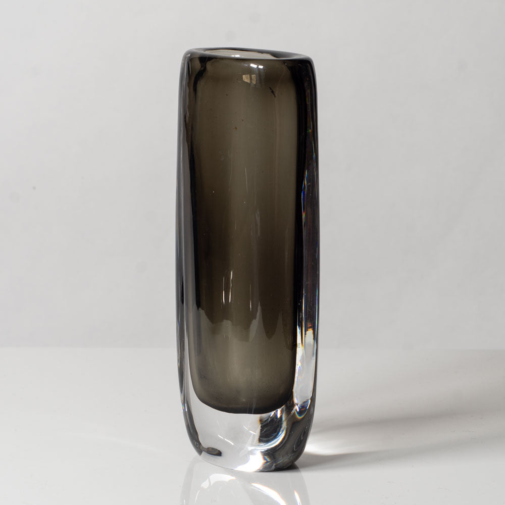 Nils Landberg for Orrefors, Sweden, Gray glass "Sommerso" vase K2779
