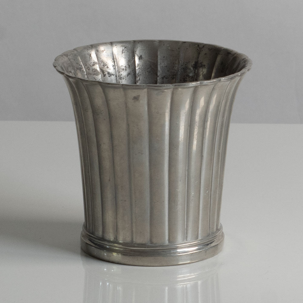 Two fluted pewter vases by Just Andersen, Denmark