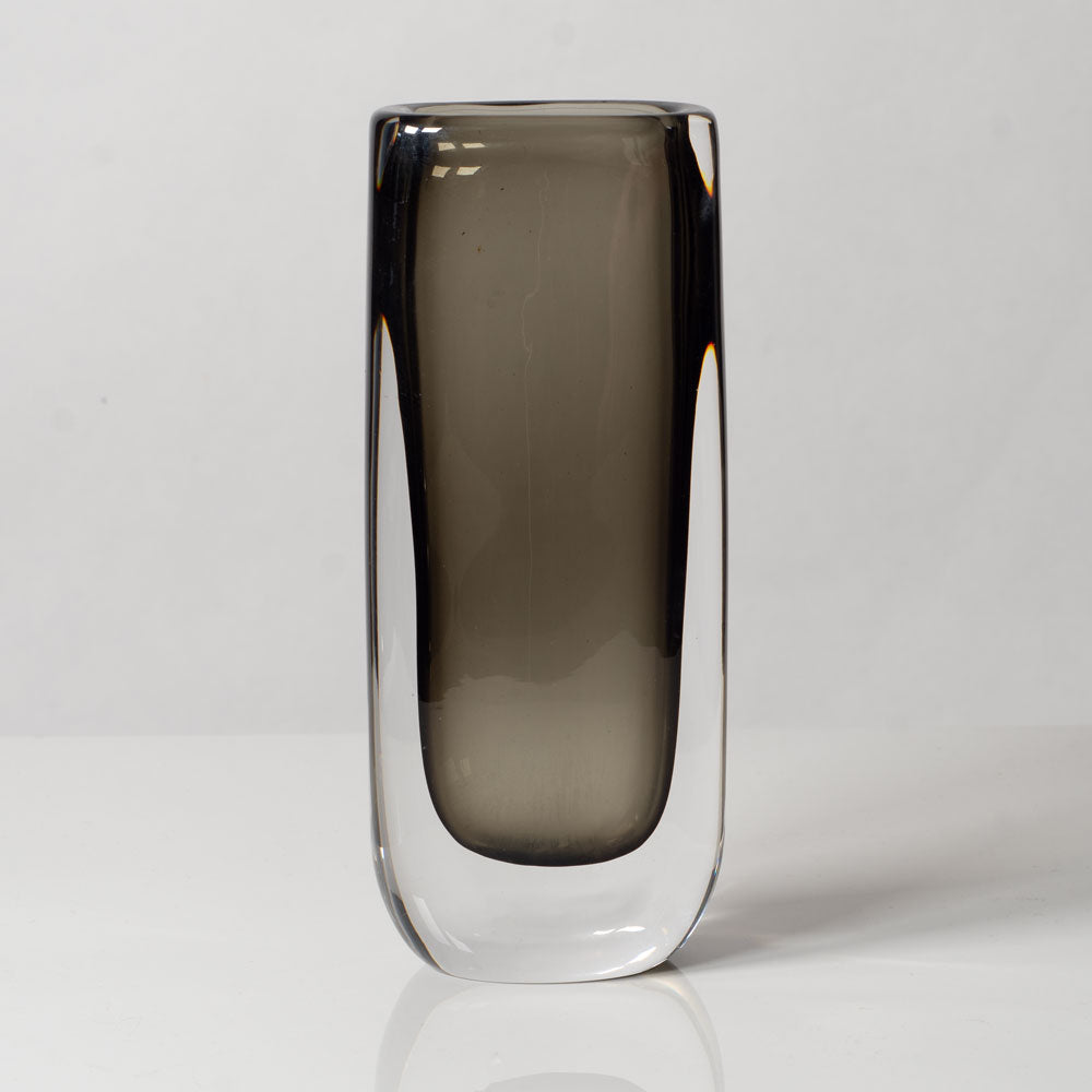 Nils Landberg for Orrefors, Sweden, Gray glass "Sommerso" vase K2779