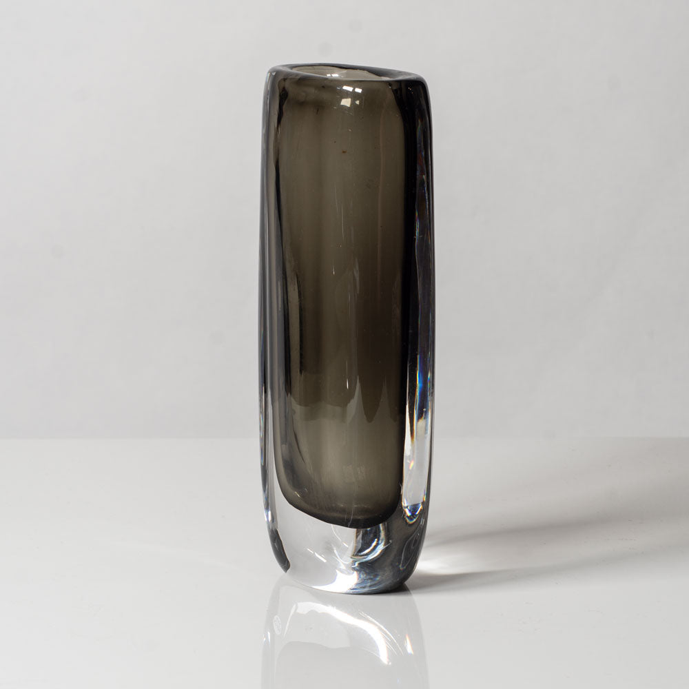 Nils Landberg for Orrefors, Sweden, Gray glass "Sommerso" vase K2779