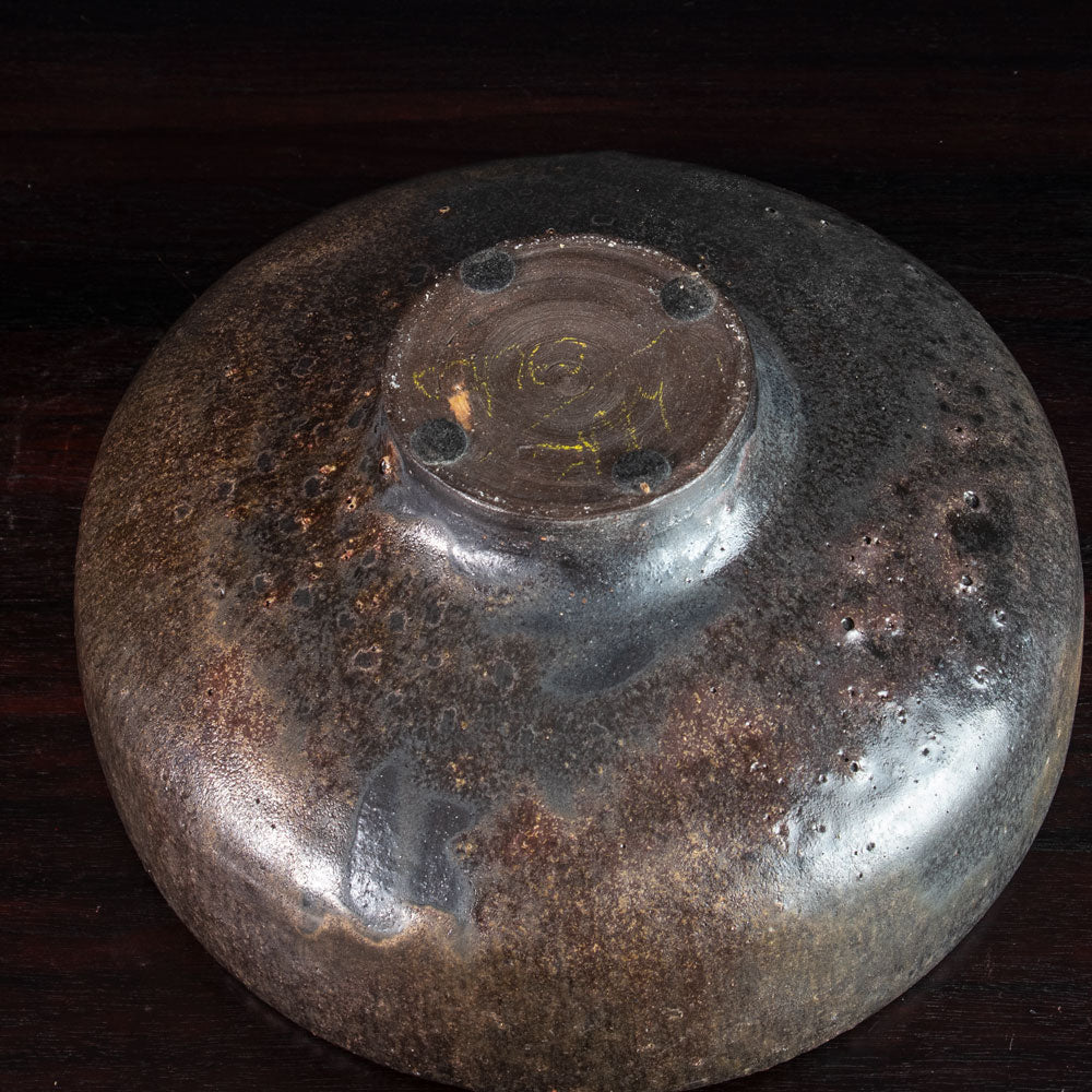 Ingeborg and Bruno Asshoff, Germany, unique tall stoneware vase with brown and green glaze J1501