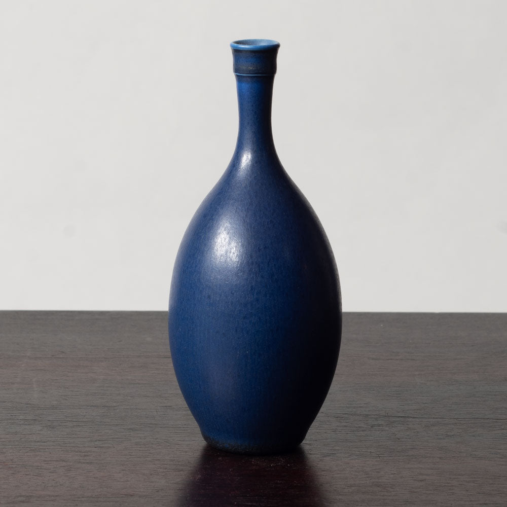 Stig Lindberg for Gustavsberg, unique stoneware cabinet vase with cobalt blue glaze K2213