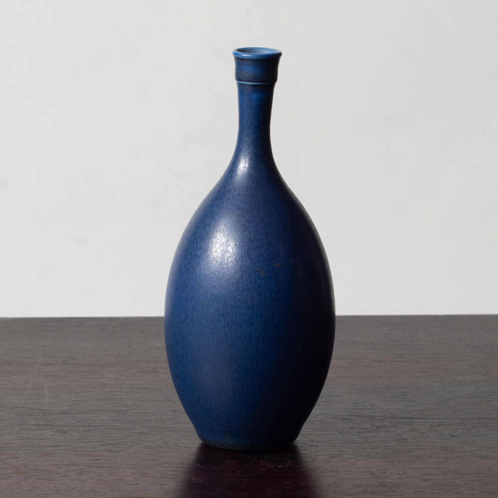 Stig Lindberg for Gustavsberg, unique stoneware cabinet vase with cobalt blue glaze K2213