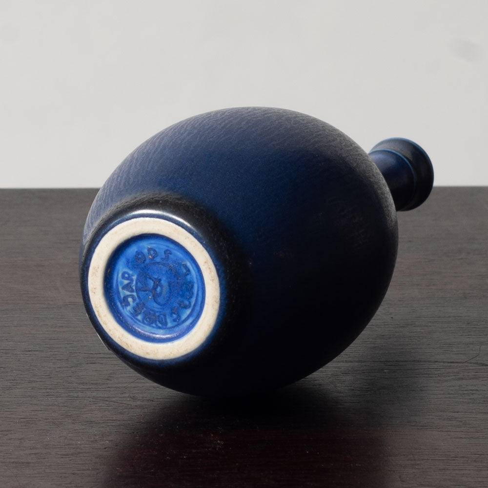Stig Lindberg for Gustavsberg, unique stoneware cabinet vase with cobalt blue glaze K2213