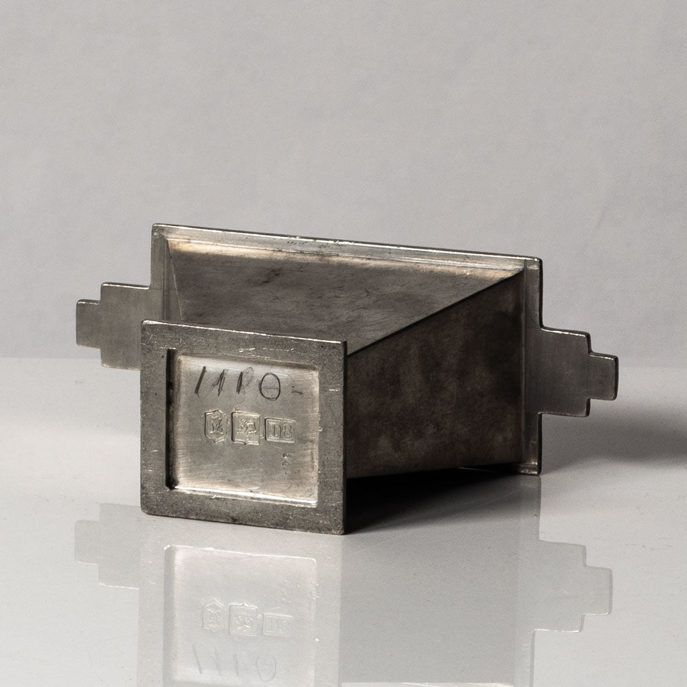 Herman Bergman Fine Art Foundry, Sweden, small pewter handled vase L3352