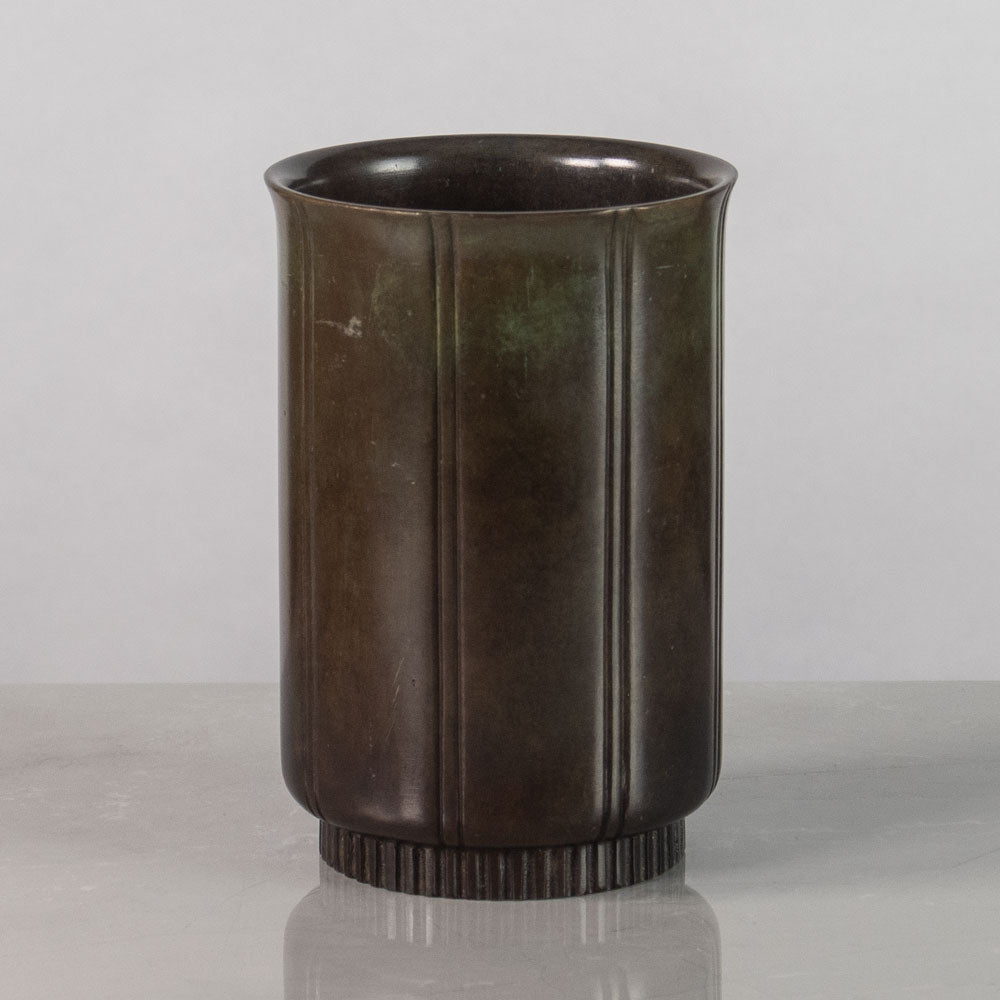 Just Andersen for GAB, Sweden, bronze cylindrical vase J1504