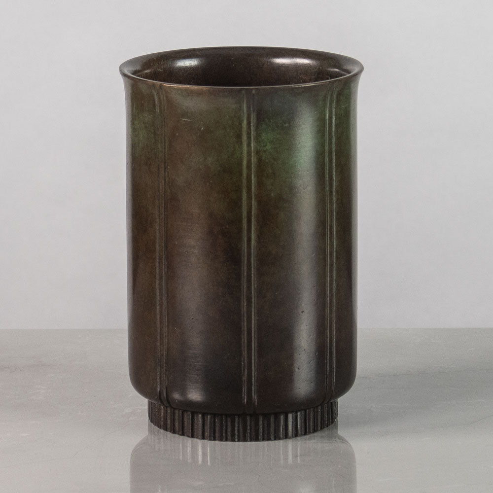 Just Andersen for GAB, Sweden, bronze cylindrical vase J1504