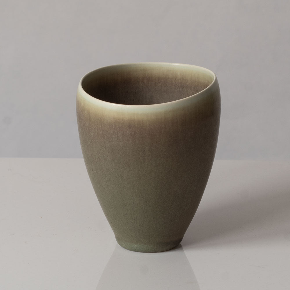 Per Linnemann-Schmidt for Palshus, Denmark, stoneware vase with buff haresfur glaze L3569