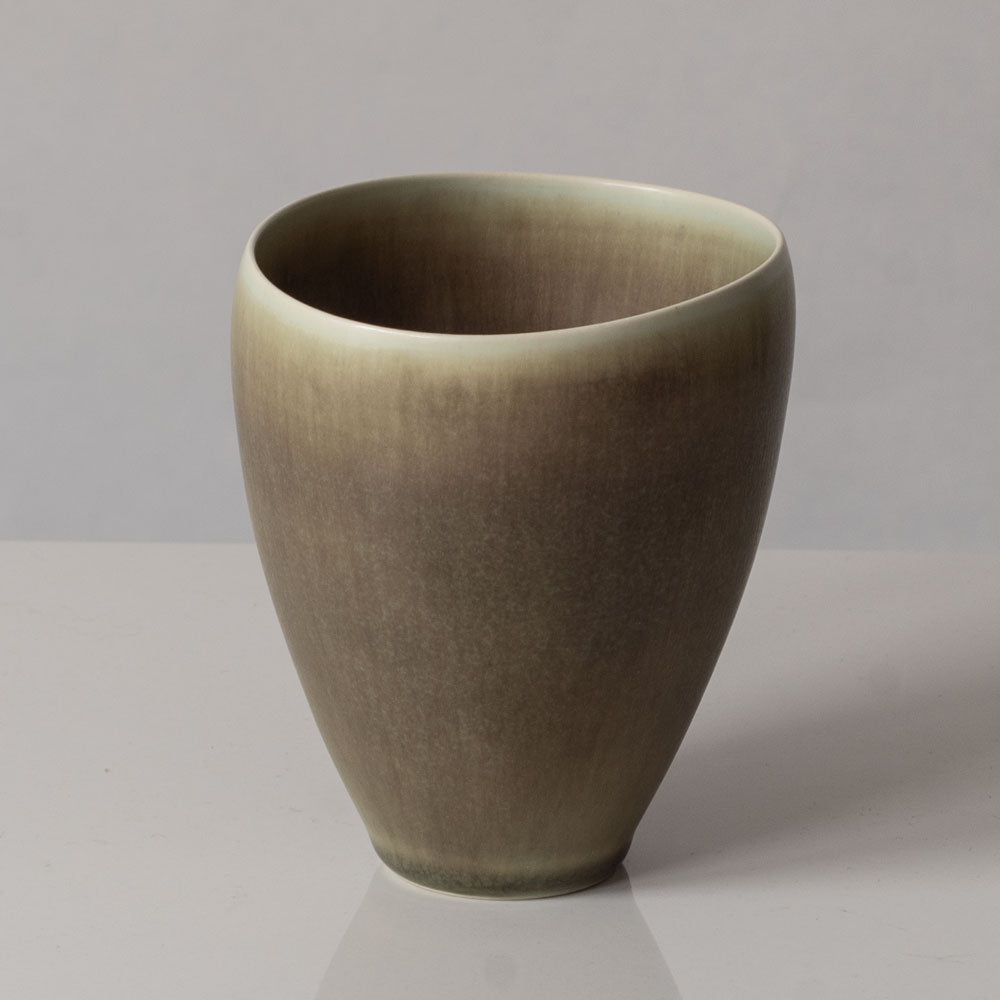 Per Linnemann-Schmidt for Palshus, Denmark, stoneware vase with buff haresfur glaze L3569