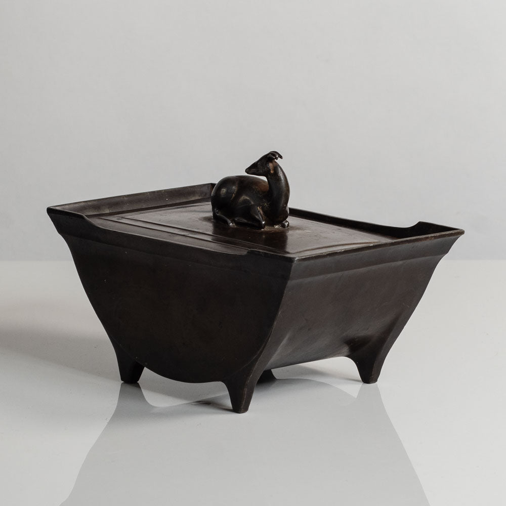 Just Andersen, Denmark, lidded box in disko metal M5735
