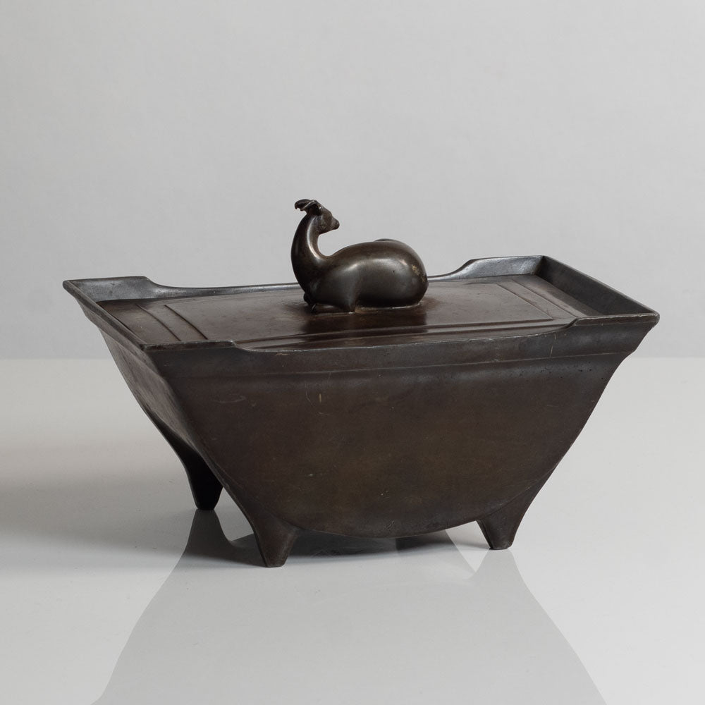 Just Andersen, Denmark, lidded box in disko metal M5735