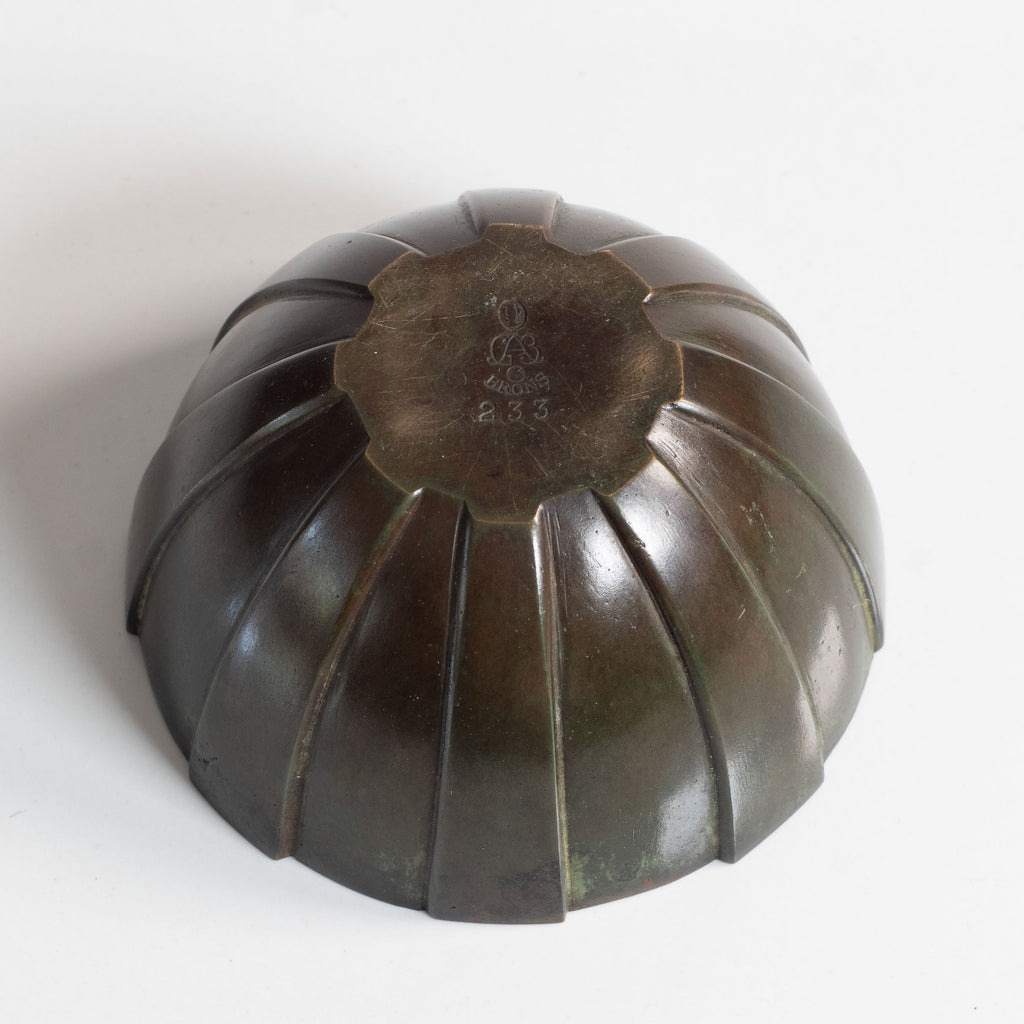 Just Andersen for GAB, Sweden, bronze fluted bowl M5724
