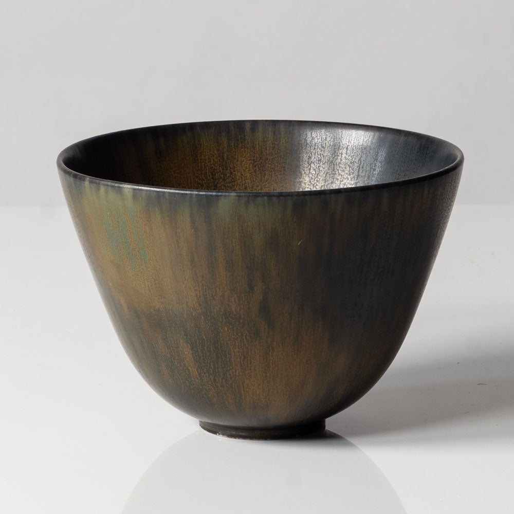 Gunnar Nylund for Rörstrand, Sweden, stoneware bowl with dark brown glaze H1009