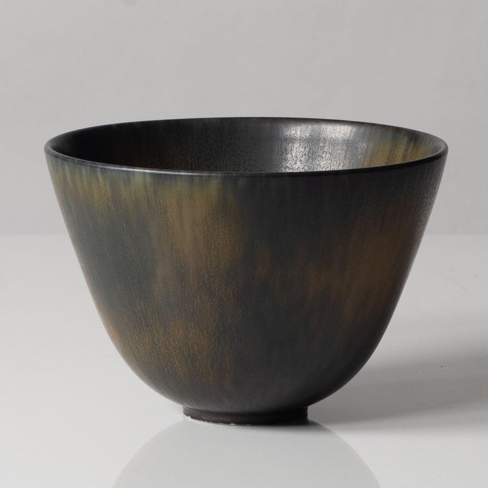 Gunnar Nylund for Rörstrand, Sweden, stoneware bowl with dark brown glaze H1009