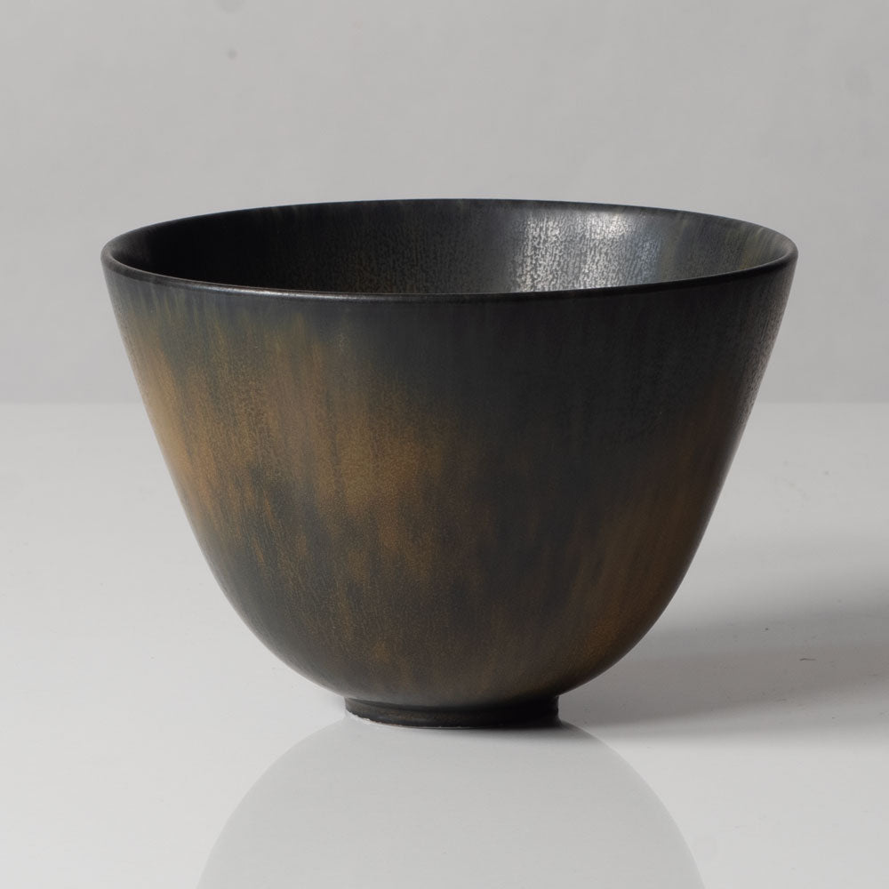 Gunnar Nylund for Rörstrand, Sweden, stoneware bowl with dark brown glaze H1009
