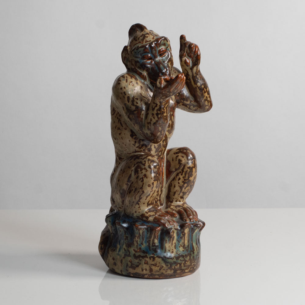 Knud Kyhn for Royal Copenhagen, Denmark, stoneware figure of a baboon M5635
